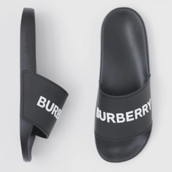 Dép Nam Burberry Logo Slides Optic Black White 80535011 Màu Đen Trắng Size 41