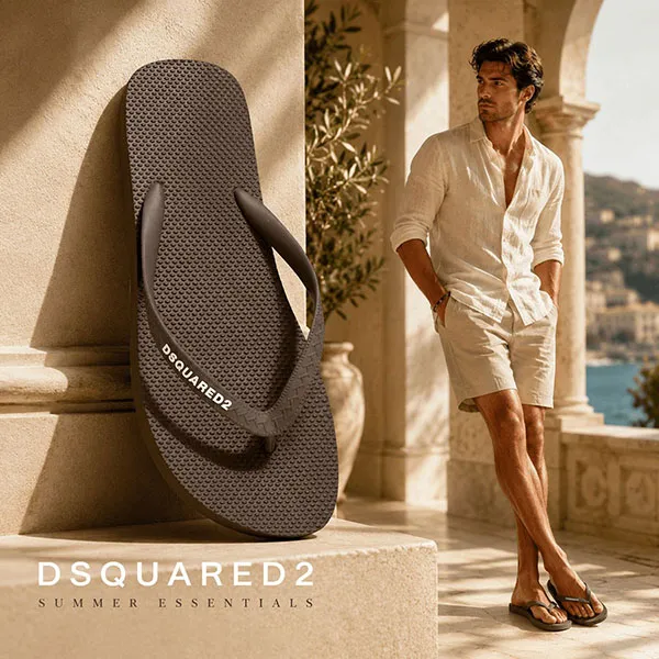 Dép Nam Dsquared2 FFM0001 17200001 5073 Màu Nâu Size 39