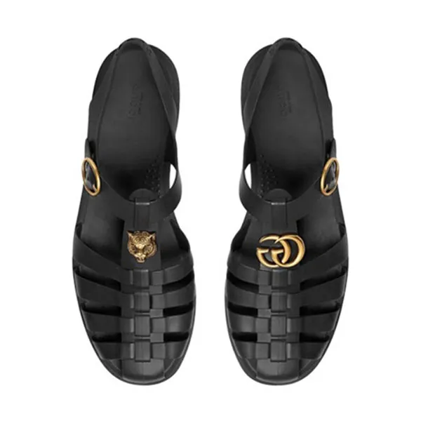 Dép Nam Gucci Rubber Buckle Strap Sandal ‘Black’ 463463-J8700-1000 Màu Đen Size 39