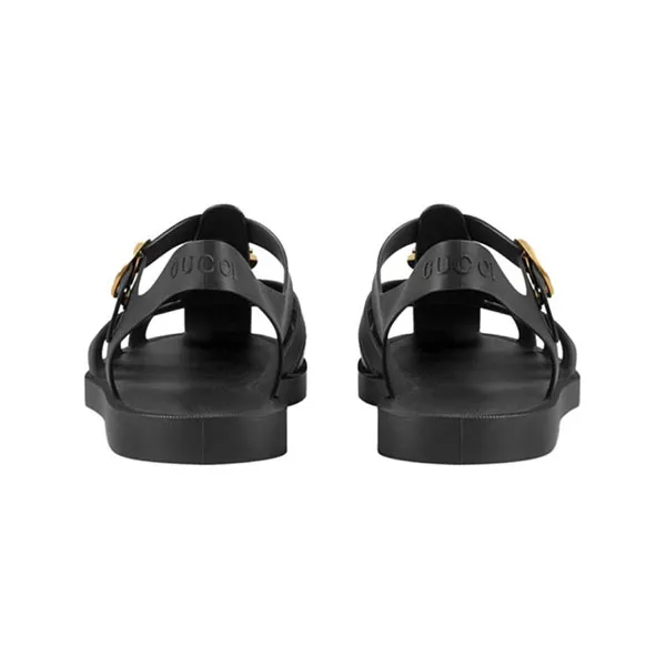Dép Nam Gucci Rubber Buckle Strap Sandal ‘Black’ 463463-J8700-1000 Màu Đen Size 39