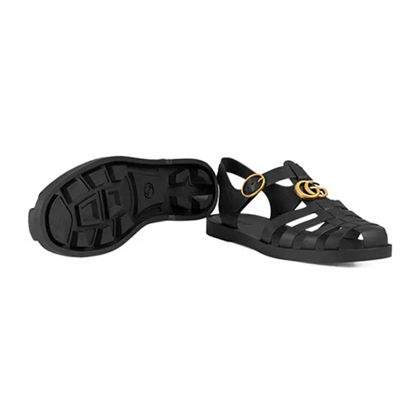Dép Nam Gucci Rubber Buckle Strap Sandal ‘Black’ 463463-J8700-1000 Màu Đen Size 39