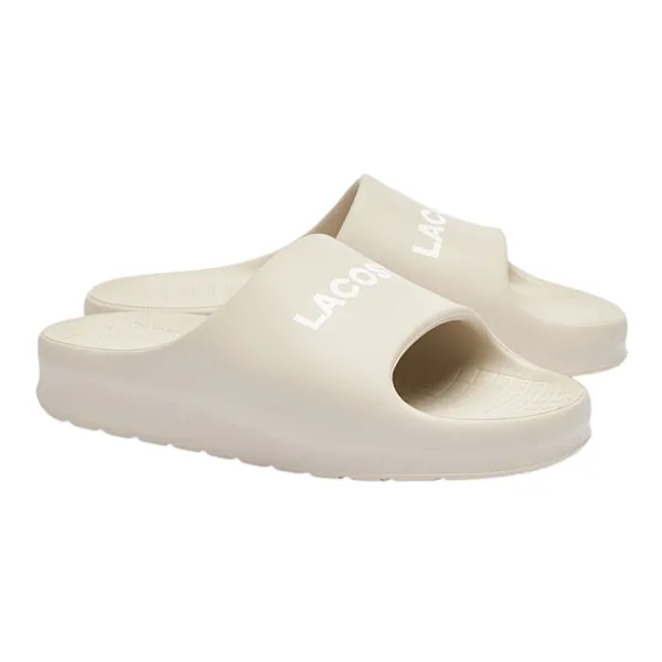 Dép Nam Lacoste Men's Branded Serve Slide 2.0 47CMA0015 00 18C Màu Trắng Size 9