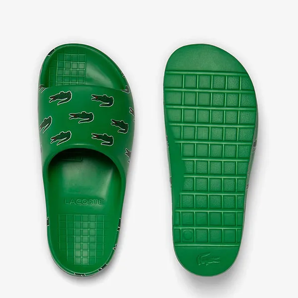 Dép Nam Lacoste Men's Serve Slide 2.0 Sandals With Color Details 46CMA0043 AG9 Màu Xanh Green Size 8