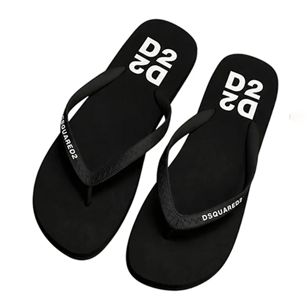 Dép Xỏ Ngón Nam Dsquared2 Black Heel Flip Flops FFM0001 17208765 2124 Màu Đen Size 40