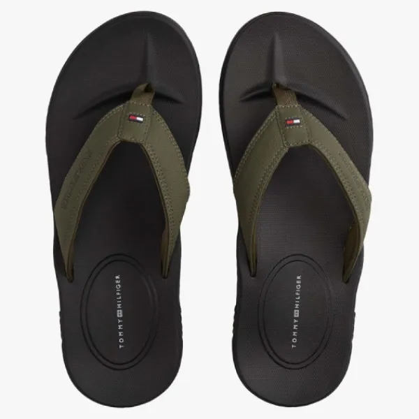 Dép Xỏ Ngón Nam Tommy Hilfiger Logo Flip-Flops 05623 - GRN Màu Xanh Green Size 8