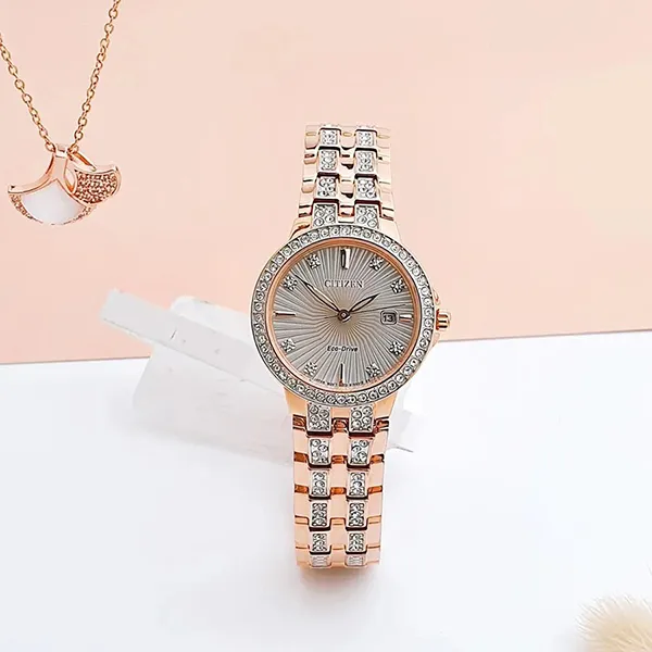 Đồng Hồ Nữ Citizen Silhouette Crystal Watch EW2348-56A Màu Vàng Hồng