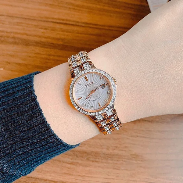 Đồng Hồ Nữ Citizen Silhouette Crystal Watch EW2348-56A Màu Vàng Hồng