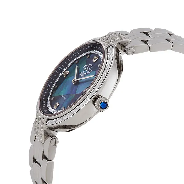Đồng Hồ Nữ GV2 By Gevril Matera Diamond Watch 12800B Màu Bạc
