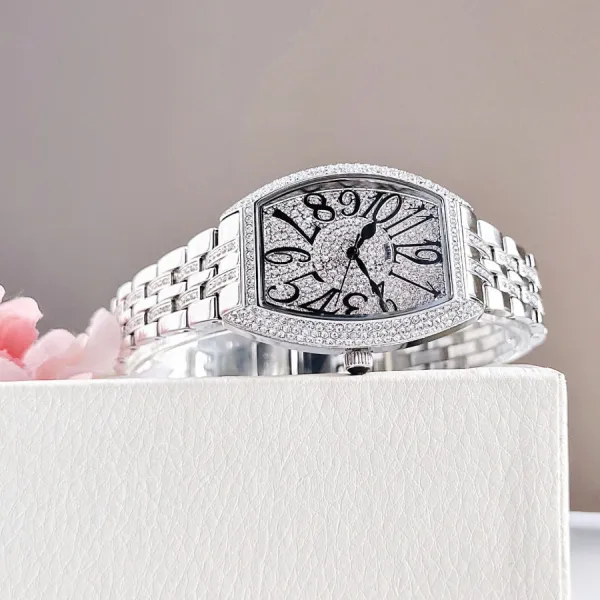 Đồng Hồ Nữ Kemil Ivanka Crystal Women’s Watch KM2601 36mm Màu Bạc