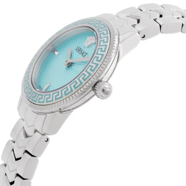 Đồng Hồ Nữ Versace V-Icon Quartz Turquoise Dial Ladies Watch VEUCA0324 Màu Xanh Bạc