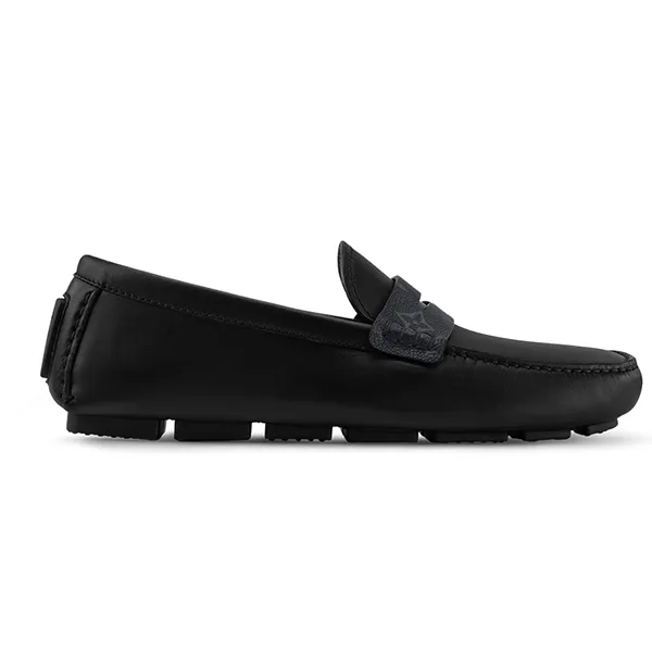 Giày Lười Nam Louis Vuitton LV Monza Moccasin 1AIYLI Màu Đen Size 39