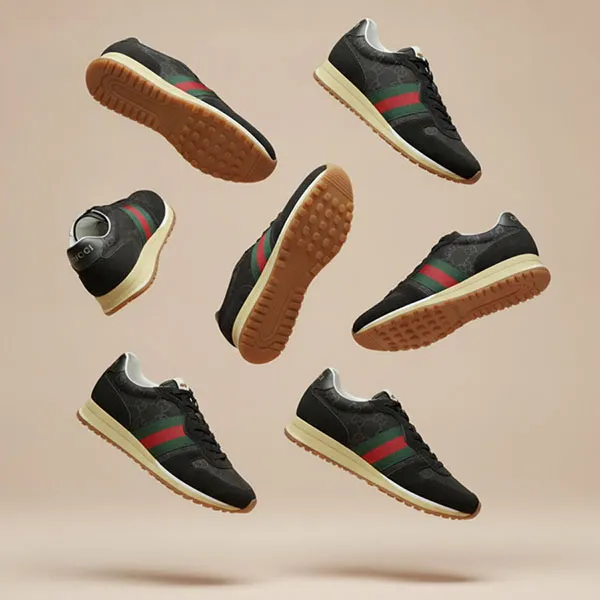 Giày Sneaker Nam Gucci Re Motion 840291AAEZM1061 Màu Đen Size 40