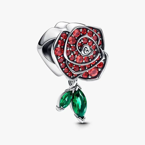 Hạt Vòng Charm Nữ Pandora Sparkling Rose In Bloom Sterling Silver 793201C02 Phối Màu