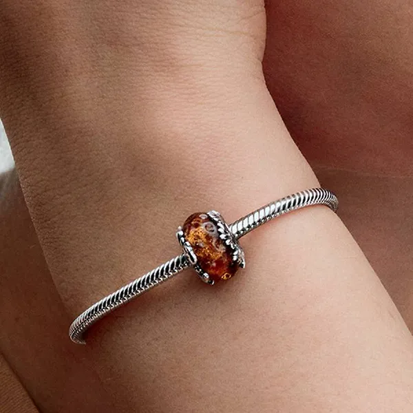 Hạt Vòng Charm Pandora Disney The Lion King Murano Glass 793252C00 Màu Nâu