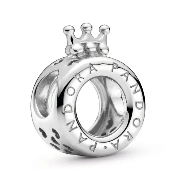 Hạt Vòng Charm Pandora Logo & Crown O Charm 799036C00 Màu Bạc