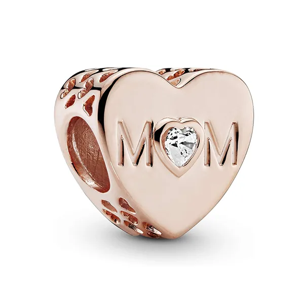 Hạt Vòng Charm Pandora Mum Heart 14k Rose Gold Plated 781881CZ Màu Vàng Hồng
