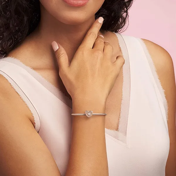 Hạt Vòng Charm Pandora Mum Heart 14k Rose Gold Plated 781881CZ Màu Vàng Hồng