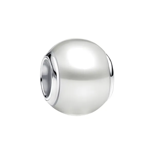 Hạt Vòng Charm Pandora Silver Charm With Round Pearl 793781C01 Màu Bạc