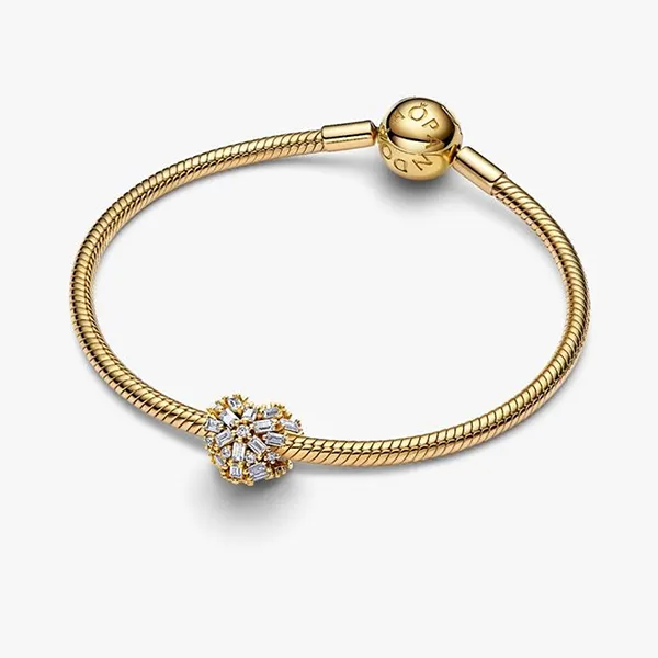 Hạt Vòng Charm Pandora Sparkling Heart Charm 764240C01 Màu Vàng Gold