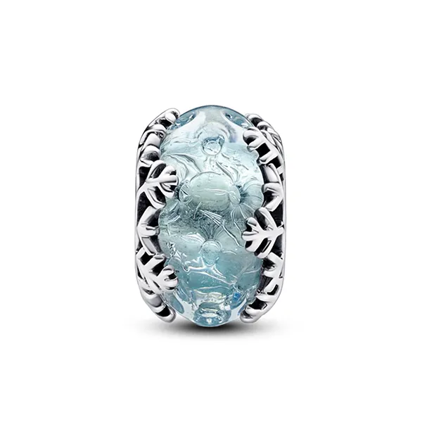 Hạt Vòng Charm Pandora Winter Blue Snowflake Murano 792377C00 Màu Xanh Nhạt