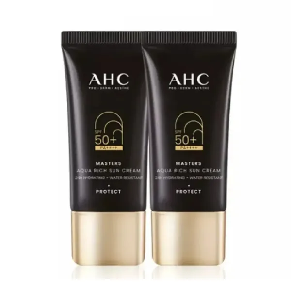 Kem Chống Nắng Nâng Tone AHC Masters Aqua Rich Sun Cream Duo Set (30ml x 2)