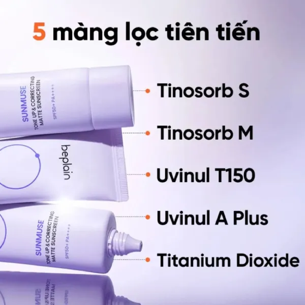 Kem Chống Nắng Nâng Tone Beplain Sunmuse Tone-Up & Correcting Matte Sunscreen 50ml