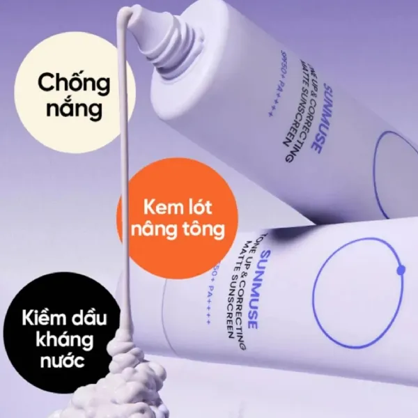Kem Chống Nắng Nâng Tone Beplain Sunmuse Tone-Up & Correcting Matte Sunscreen 50ml