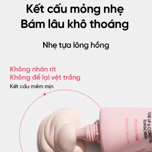 Kem Chống Nắng Nâng Tone Beplain Sunmuse Tone-Up & Correcting Peach Pink Sunscreen 50ml
