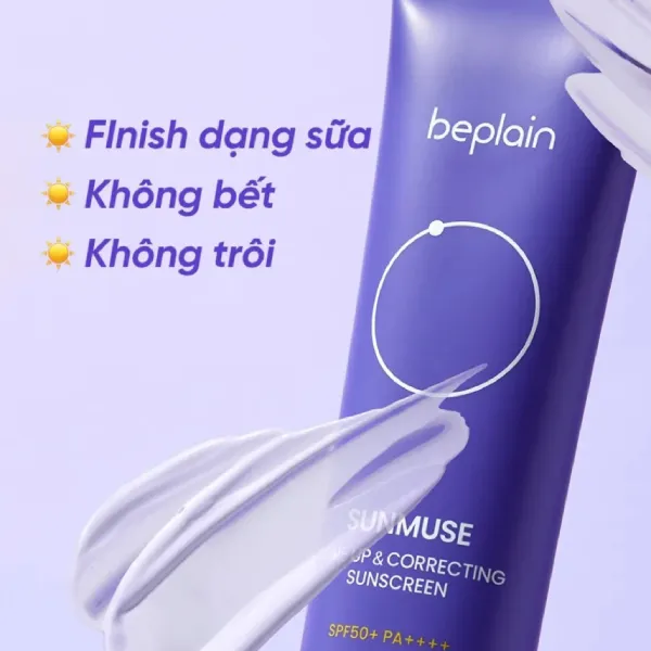 Kem Chống Nắng Nâng Tone, Làm Đều Màu Da Beplain Sunmuse Tone-Up & Correcting Sunscreen SPF50+ PA++++ 50ml