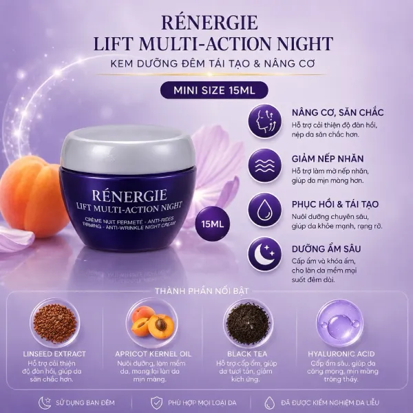 Combo Kem Dưỡng Da Ngày Và Đêm Lancôme Rénergie H.P.N. 300-Peptide Cream + Rénergie Lift Multi-Action Night Cream (2 x 15ml)