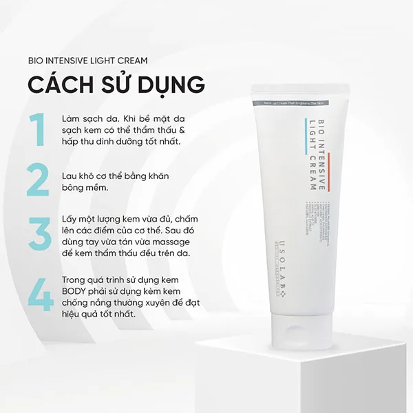 Kem Dưỡng Trắng Da Body Usolab Bio Intensive Light Cream 250ml