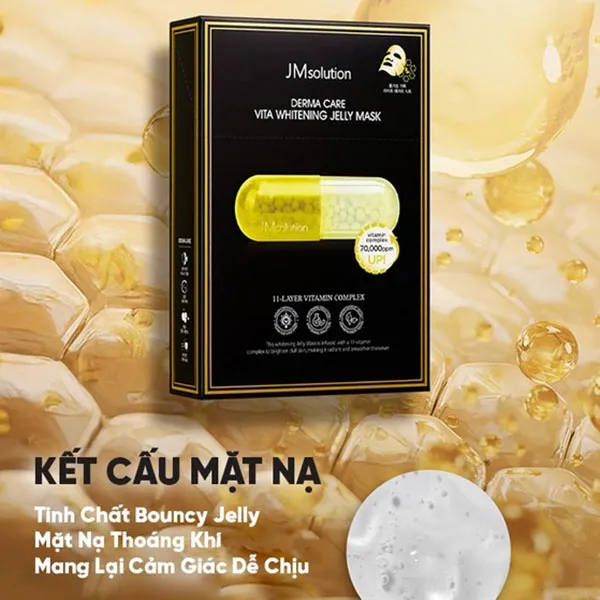 Mặt Nạ Dưỡng Ẩm Da JM Solution Derma Care Vita Whitening Jelly Mask 30ml (Bản Vàng)