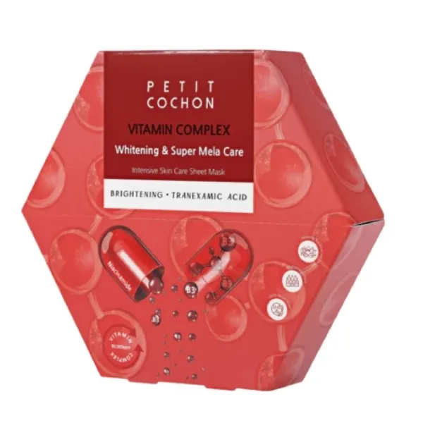 Mặt Nạ Hỗ Trợ Làm Sáng Và Giảm Nám Petit Cochon Whitening & Super Mela Care (Hộp 10 Miếng)