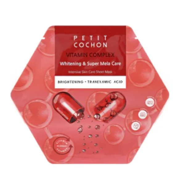 Mặt Nạ Hỗ Trợ Làm Sáng Và Giảm Nám Petit Cochon Whitening & Super Mela Care (Hộp 10 Miếng)
