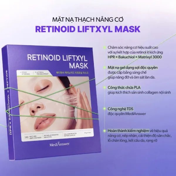 Mặt Nạ Thạch Hỗ Trợ Nâng Cơ MediAnswer Re Liftxyl Mask (Hộp 4 Miếng)