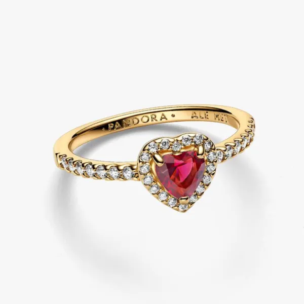 Nhẫn Nữ Pandora Elevated Heart Ring 168421C02 Màu Vàng Gold Size 58