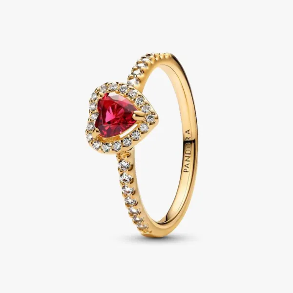 Nhẫn Nữ Pandora Elevated Heart Ring 168421C02 Màu Vàng Gold Size 58
