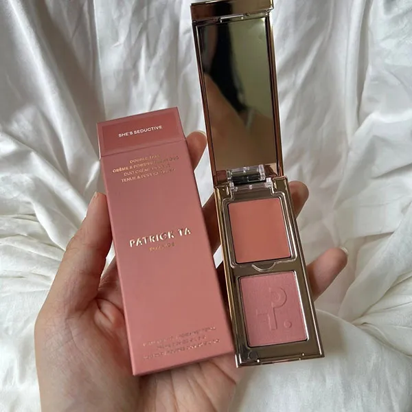 Phấn Má Hồng Patrick Ta Mini Major Headlines Double-Take Crème & Powder Blush Duo Màu She's Seductive