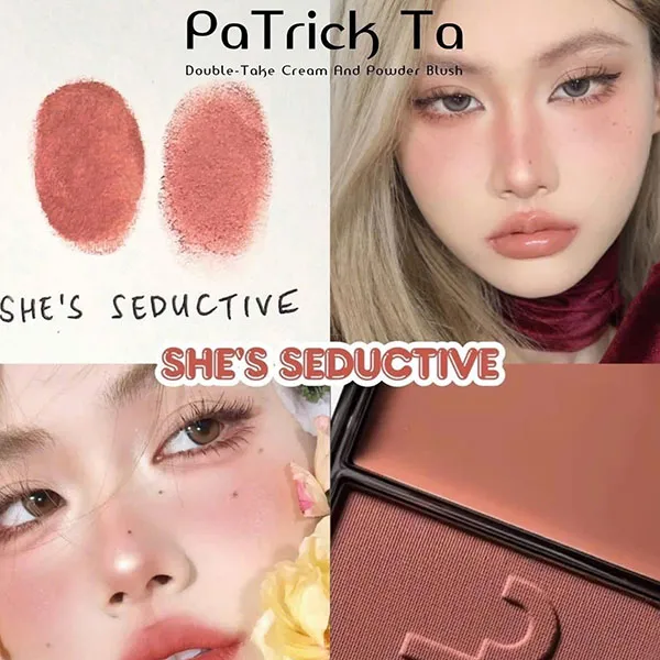 Phấn Má Hồng Patrick Ta Mini Major Headlines Double-Take Crème & Powder Blush Duo Màu She's Seductive