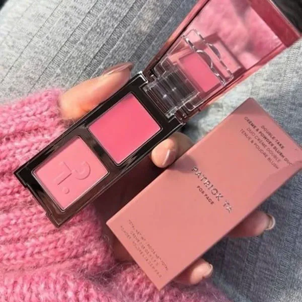 Phấn Má Hồng Patrick Ta Mini Major Headlines Double-Take Crème & Powder Blush Duo Màu She's That Girl