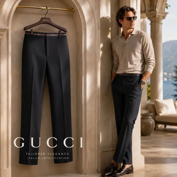 Quần Dài Nam Gucci 832544 Z7AQV 4668 Màu Đen Size 48