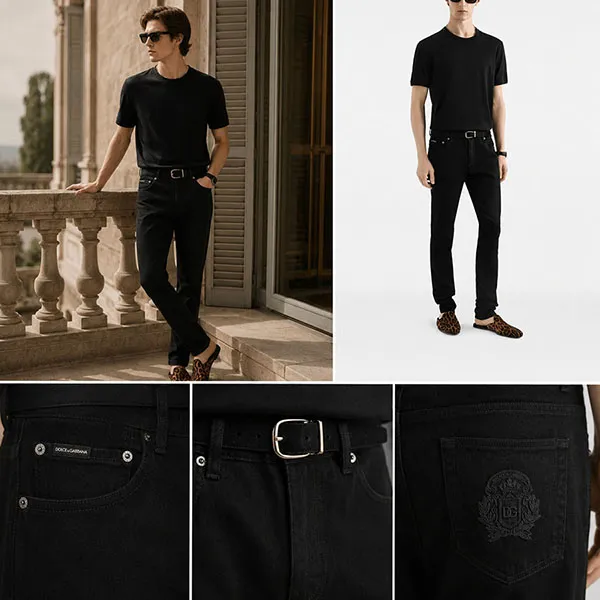 Quần Jean Nam Dolce & Gabbana D&G Skinny GY07LZ G8OW5 S9001 Màu Đen Size 46