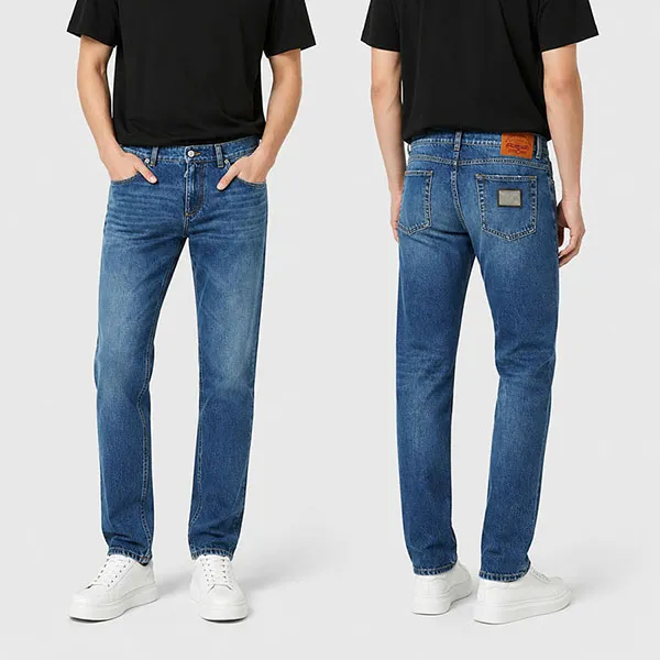 Quần Jean Nam Dolce & Gabbana D&G Tag Sport Regular GYJCCD G8NZ5 S9001 Màu Xanh Size 46