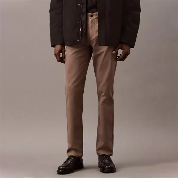 Quần Kaki Nam Calvin Klein CK Jean Slim Fit 40VM614 - 035 Màu Nâu Sáng Size 29