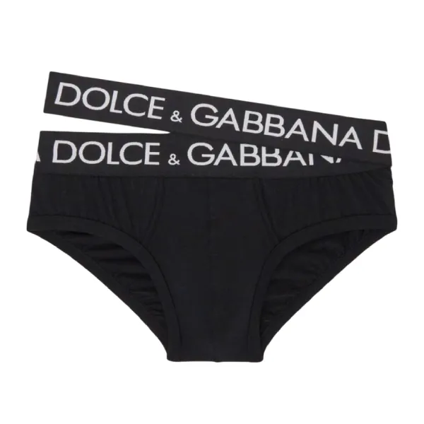 Quần Lót Nam Dolce & Gabbana D&G Black Logo M3E12J FUGHH Màu Đen Size 3