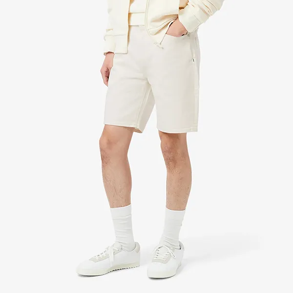 Quần Short Nam Lacoste Straight Fit Denim Bermuda FH9932 70V Màu Trắng Kem Size 40