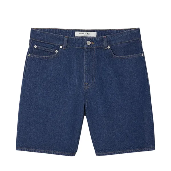 Quần Short Nam Lacoste Straight Fit Denim Bermuda FH9932 ML4 Màu Xanh Đậm Size 40