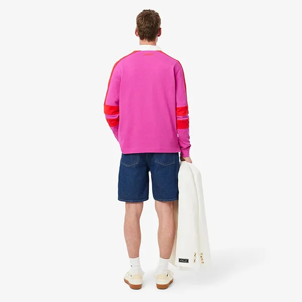 Quần Short Nam Lacoste Straight Fit Denim Bermuda FH9932 ML4 Màu Xanh Đậm Size 40