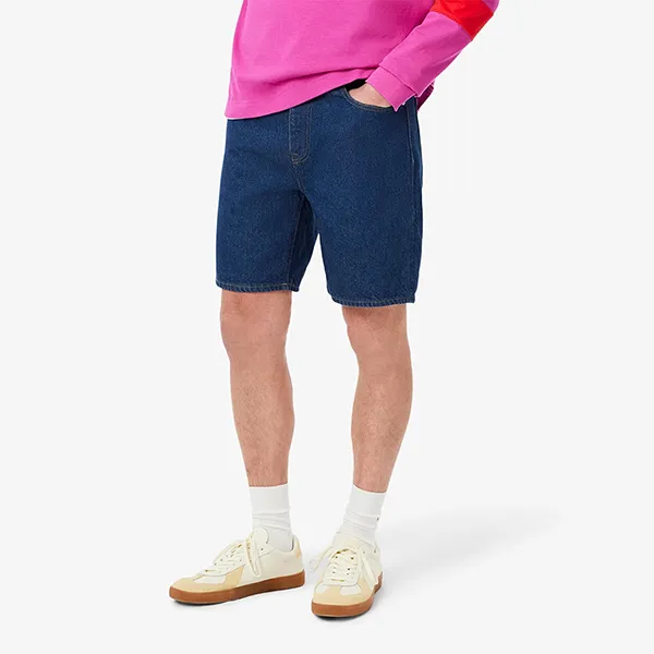 Quần Short Nam Lacoste Straight Fit Denim Bermuda FH9932 ML4 Màu Xanh Đậm Size 40