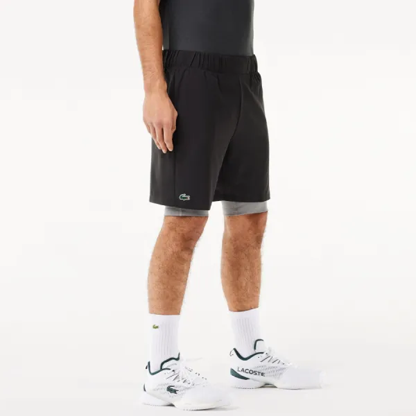 Quần Short Nam Lacoste Ultra Dry Sport Shorts GH5215 - X01 Màu Đen Size 3